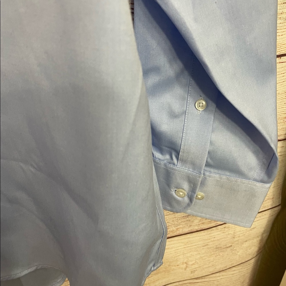 NWT $69 Eagle Shirtmakers 17.5 364/3 Men's Regular-Fit Blue Dress Shirt - Picture 4 of 5